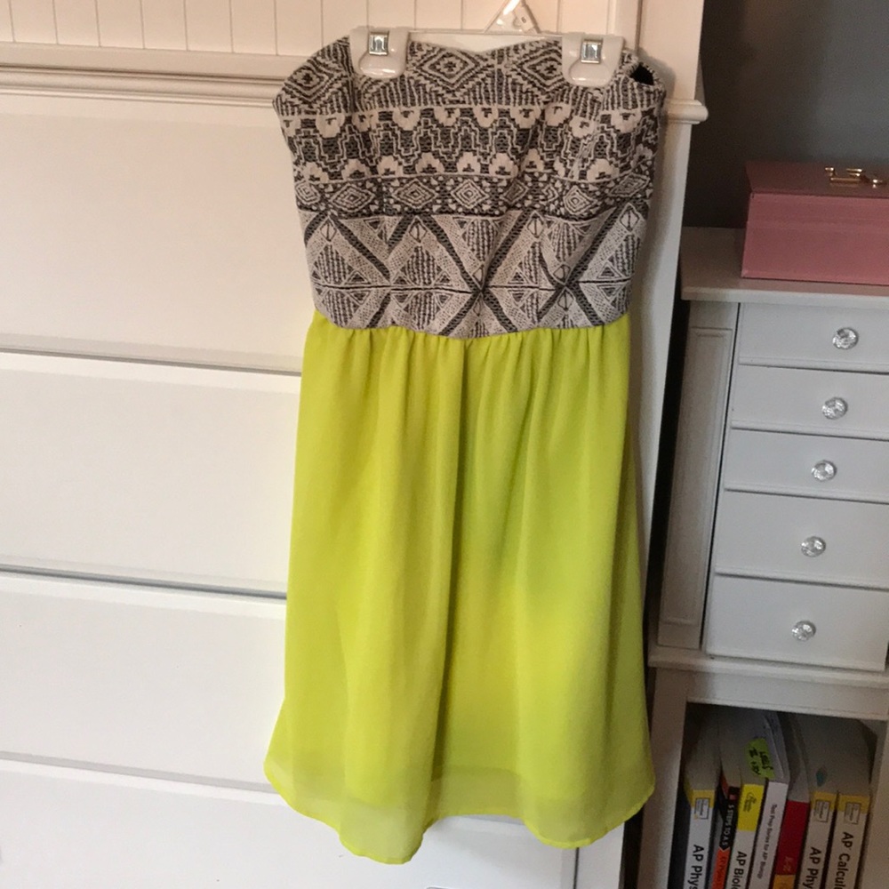 Tribal Print Strapless Dress